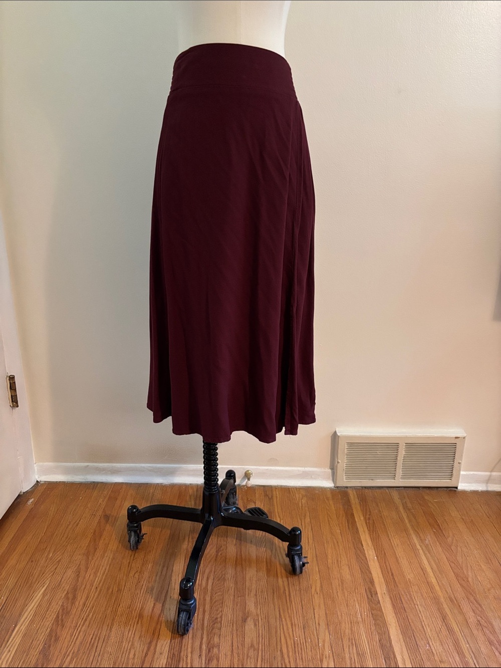 Old Navy Burgundy Midi Skirt with A-Line Silhouette